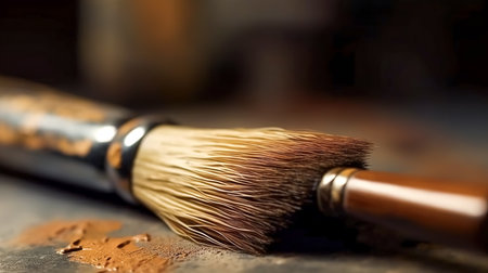 Paint brush close up, macro shot, generative AI.の素材