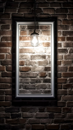 Frame picture frame on a old brick wall.の素材