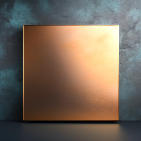Shiny glossy square, golden color, geometric background.の素材
