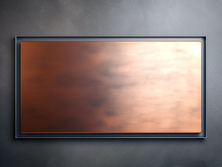 Glossy bronze rectangle with space for text.の素材