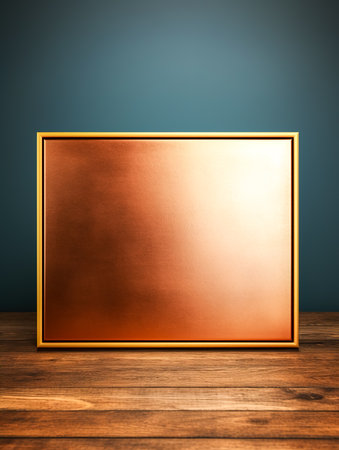 Shiny glossy square, bronze color, geometric background.の素材