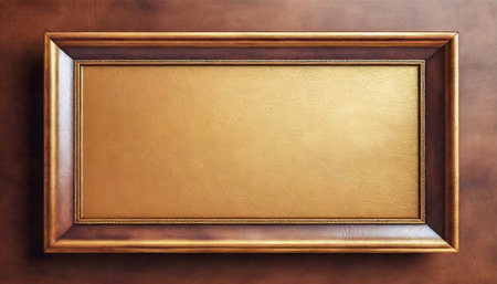Empty wooden frame, geometric background, design template.の素材