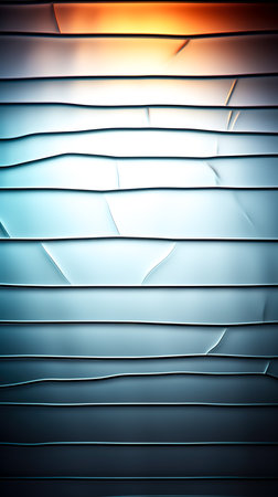 Abstract blue background with lines, effect of cracks on glass.の素材