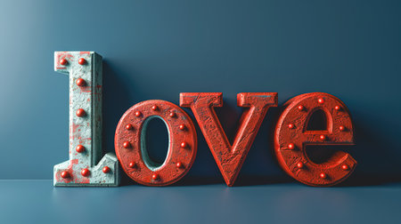 Background design for Valentines Day with decorative word Love.の素材