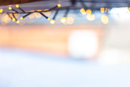 LED lights garland, light bulbs on a bokeh background.