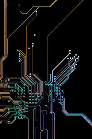 Background with a printed circuit board. The concept of modern technologies.