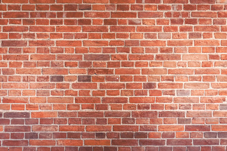 Detailed red brick wall background texture, copy space.の写真素材