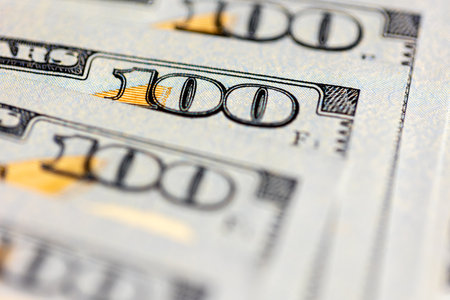 100 dollar banknote close-up. Finance concept. Money background close up.の写真素材