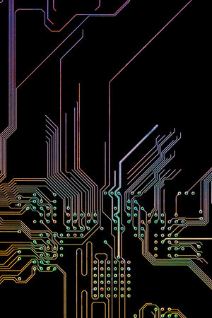 Background with a printed circuit board. The concept of modern technologies.の写真素材