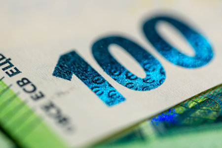 100 euro banknote close-up. Finance concept. Money background.の写真素材