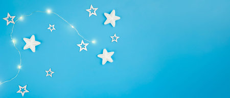 Christmas holiday concept. Festive decorations with space for text.