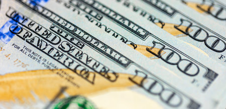 100 dollar banknote close-up. Finance concept. Money background close up.