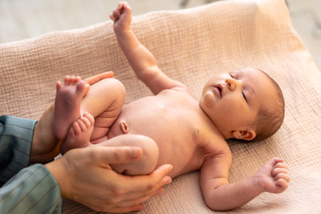A young mother with a newborn baby. Newborn baby.の写真素材