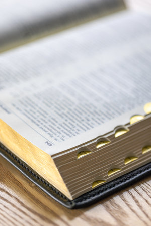 Bible close-up. Holy book Bible. Christianity, faith and religion concept.の写真素材