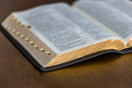 Bible close-up. Holy book Bible. Christianity, faith and religion concept.の写真素材