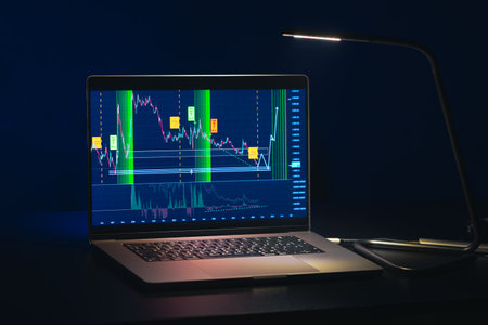 Trading stock. Stock market. Business graph. Trading investment. Broker. Stock exchange market.の写真素材