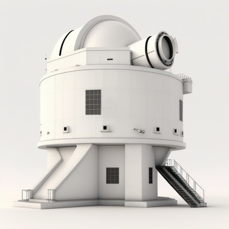 Astronomical observatory on a white background. 3d renderingの素材