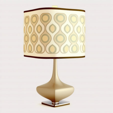 Illustration of a decorative table lamp on a light background with a patternの素材