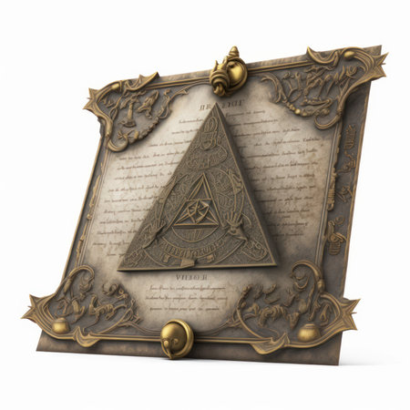 The ancient book with the image of the pyramid. 3D renderingの素材