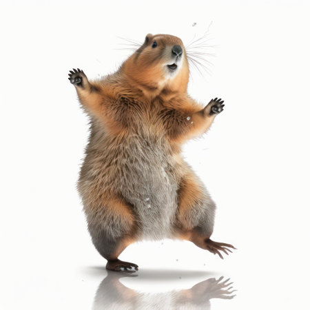 Prairie dog isolated on a white background. Studio shot.の素材