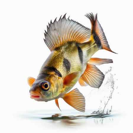 Goldfish isolated on the white background. 3d render illustration.の素材