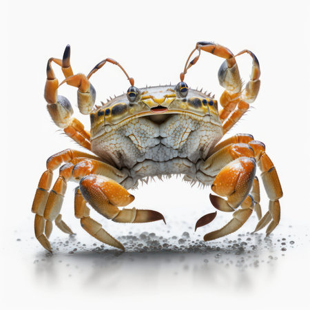 crab isolated on white background with clipping path. 3d illustrationの素材