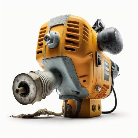 Power drill isolated on a white background. 3d render image.の素材