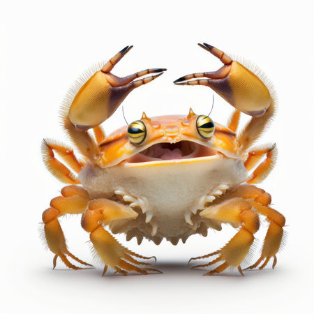 Crab isolated on white background. 3D illustration. Clipping Pathの素材