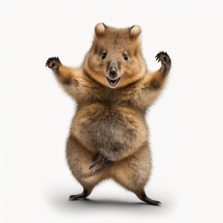 3D digital render of a cute Australian marmot isolated on white backgroundの素材