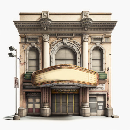 Old theatre on white background. Isolated 3D Illustration.の素材