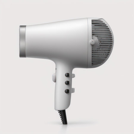 Hair dryer on a white background. 3d rendering.の素材