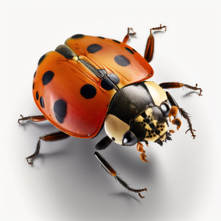 ladybug isolated on white background. 3d render illustration.の素材