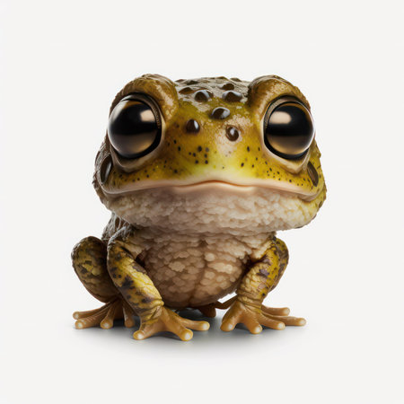 Frog isolated on a white background. 3d render illustration.の素材