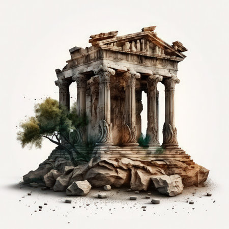 Temple of Hephaestus on the Acropolis in Athens, Greeceの素材