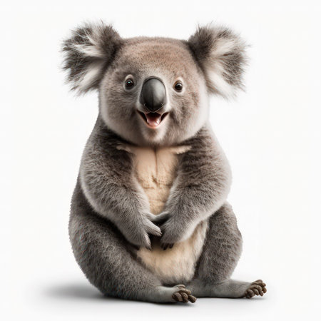Cute koala sitting on a white background. Isolated.の素材