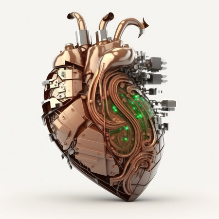 Human heart on white background. 3d rendering. Computer digital drawing.の素材
