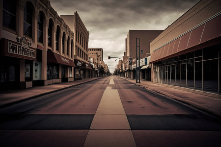 A view of a street in downtown Denver, Colorado, USA.の素材