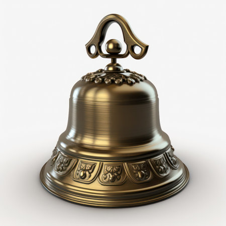 Bell of the hotel on a white background. 3D illustration.の素材
