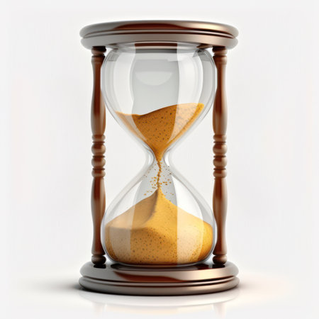 Hourglass on a white background. 3D illustration. Isolated.の素材