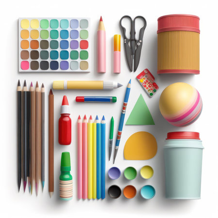 Set of school supplies. Back to school concept. Vector illustration.の素材