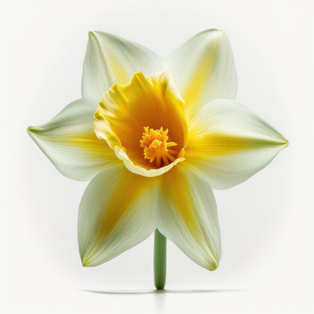 Narcissus flower isolated on white background. 3d renderの素材