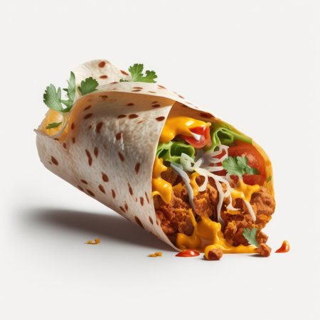 Doner kebab on a white background. 3d renderingの素材