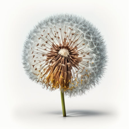 Dandelion isolated on white background. 3d render illustration.の素材