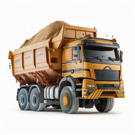Tipper Dump Truck on a white background. 3d Renderingの素材