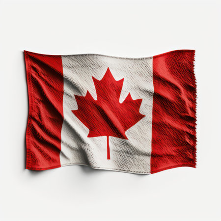 flag of canada on a white background. 3d rendering, 3d illustrationの素材