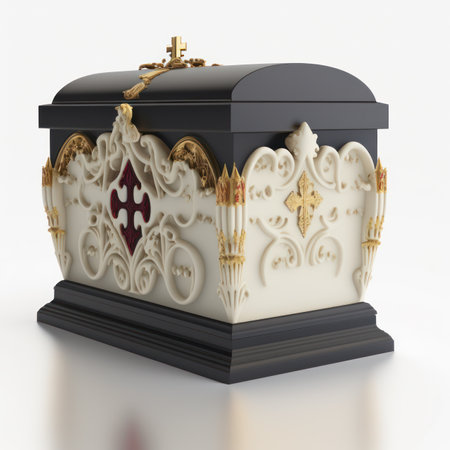 3D Illustration of a Treasure Chest on a white background.の素材