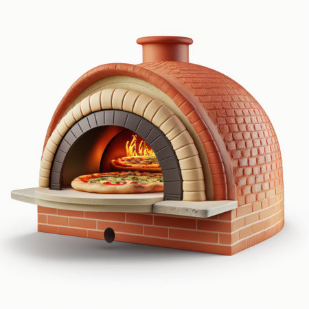 Pizza oven isolated on a white background. 3d render.の素材