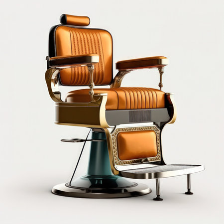 Modern barber chair isolated on a white background. 3d renderの素材
