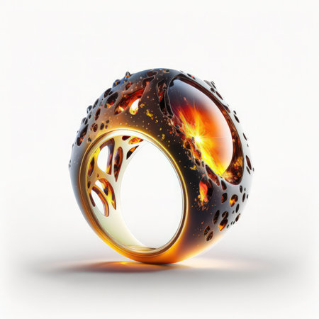 Wedding rings on a white background. 3D illustration.の素材