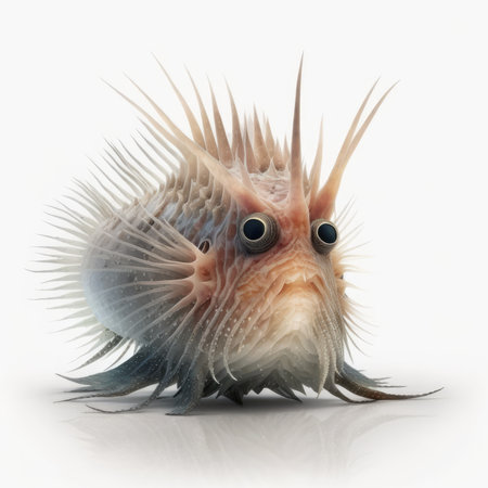 Puffer fish isolated on a white background. 3D illustration.の素材